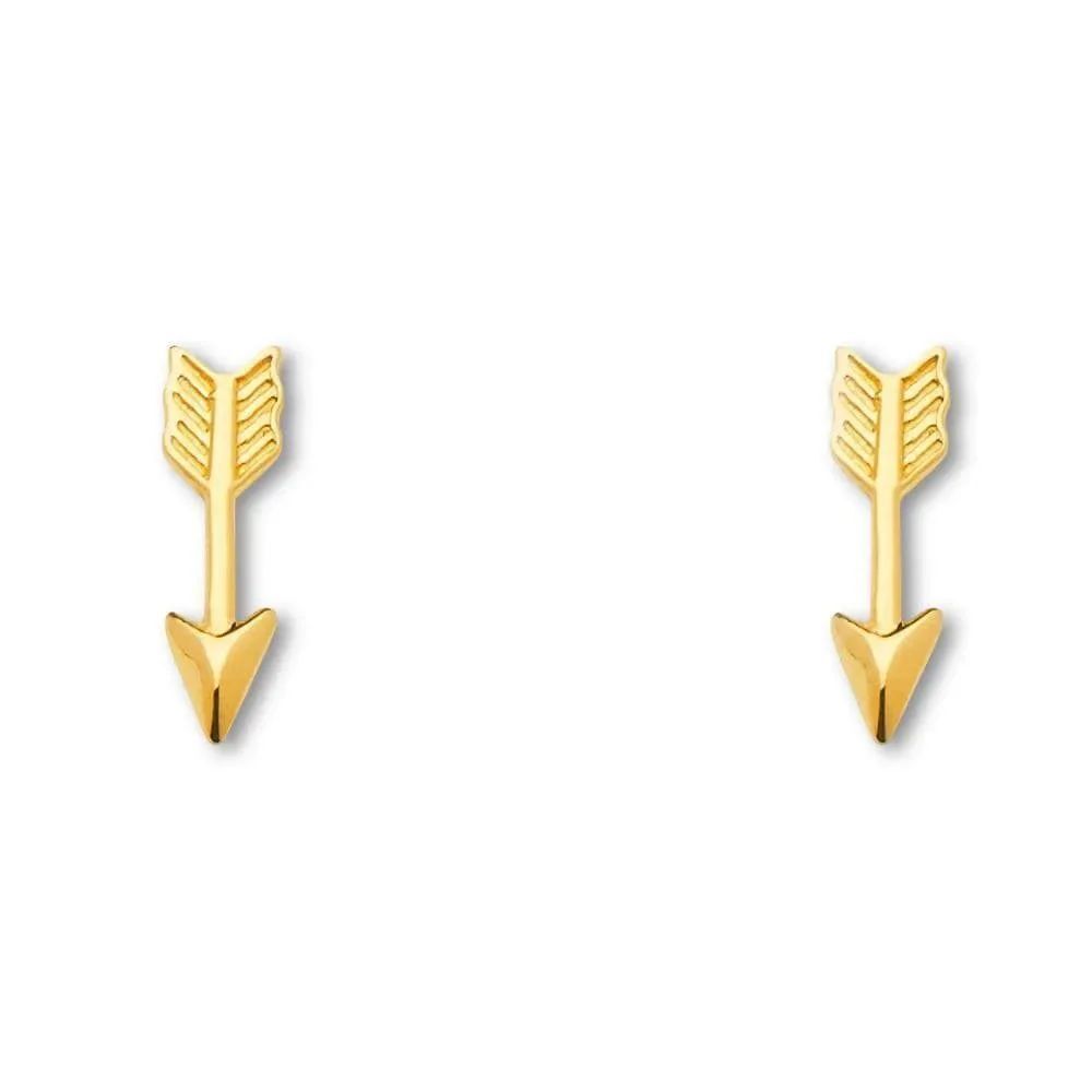 14K Gold Arrow Earrings | Minimalist Symbol Jewelry By Tehrani Jewelry